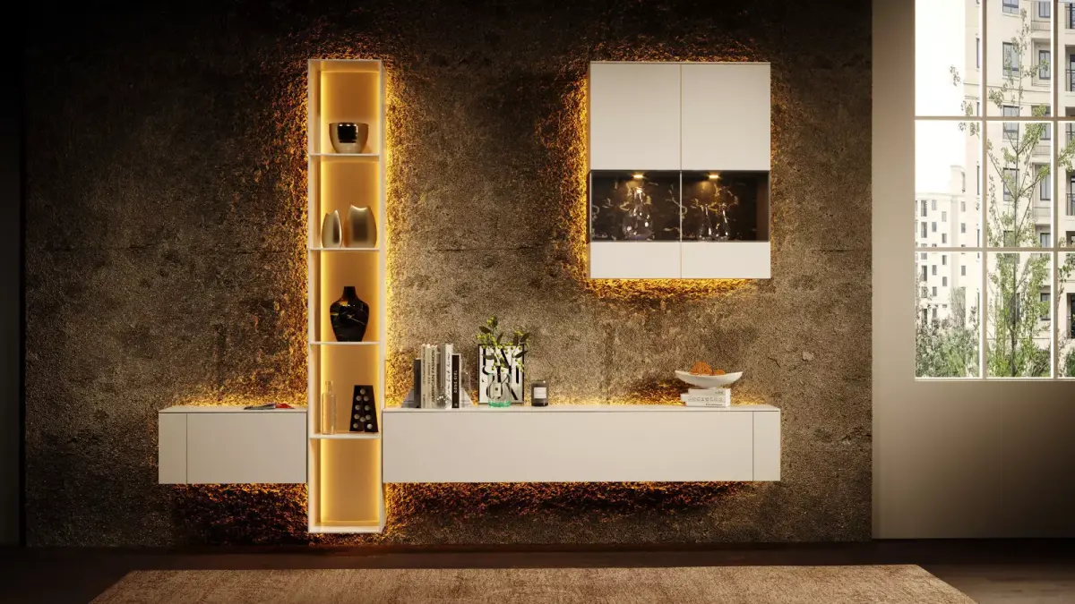 Modern furniture wall Free 3D model