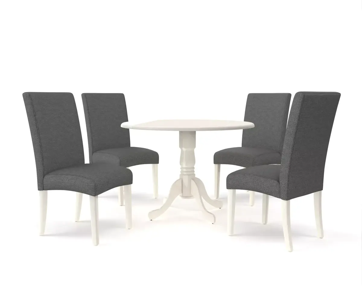 Dining Set Linen White Free 3D model