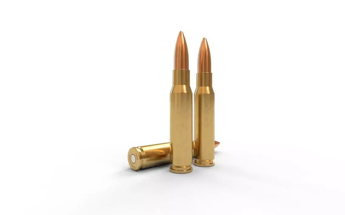 308 Winchester Ammo Low-poly 3D model