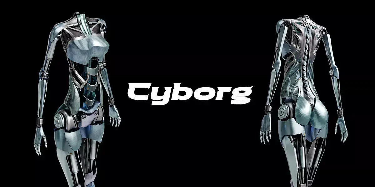 Cyborg Girl Skeleton - Fully Rigged 3D model