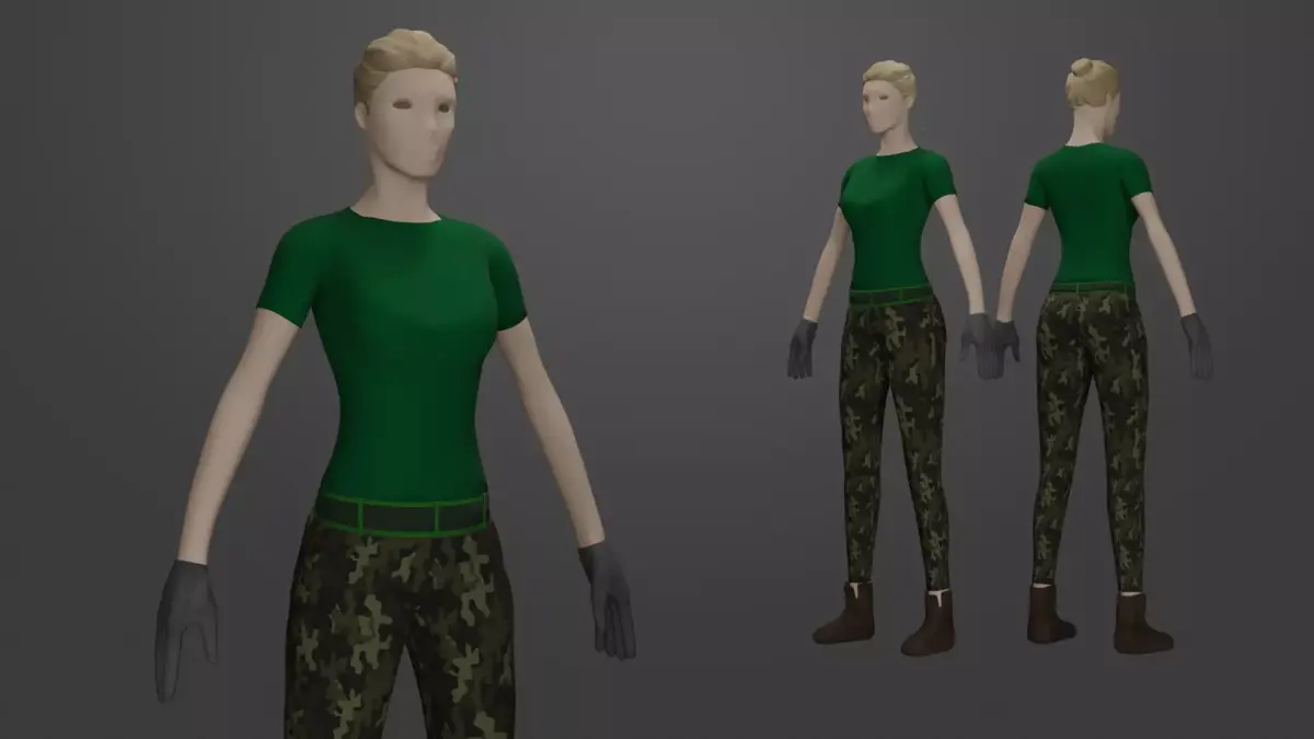 Female Military Base Mesh 3D model