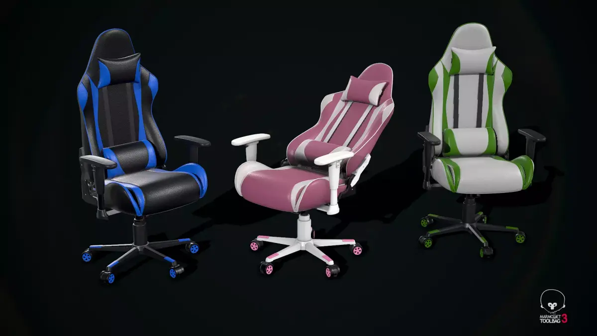 MidPoly Gamer Chair Free low-poly 3D model