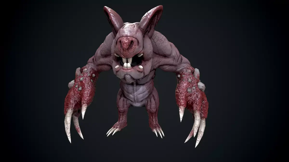 Mole mutant Low-poly 3D model