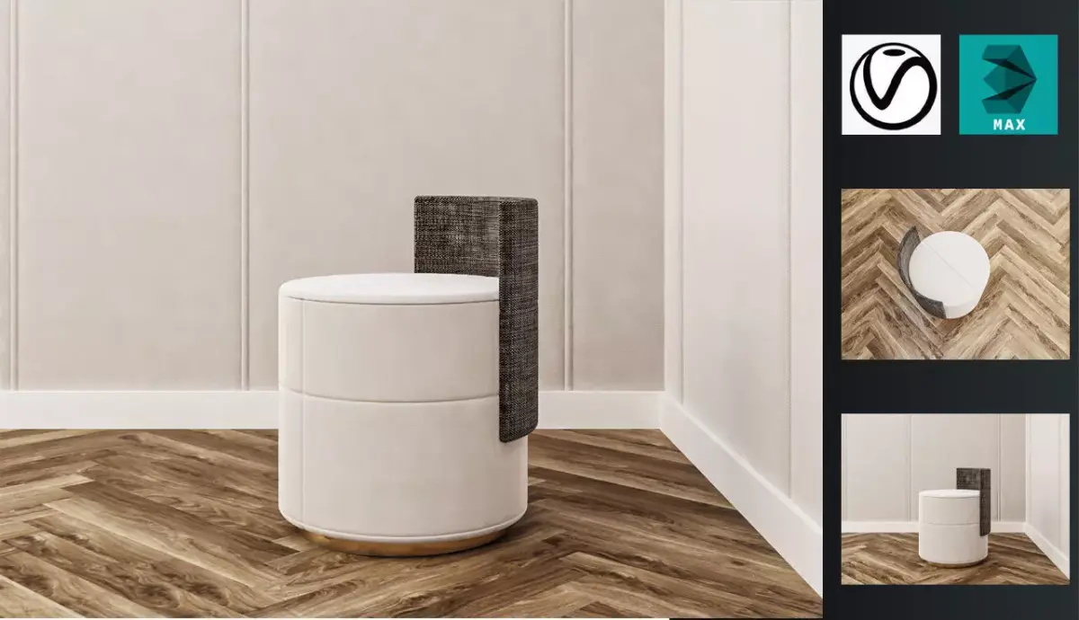 Pouf 02 3D model  Free 3D model