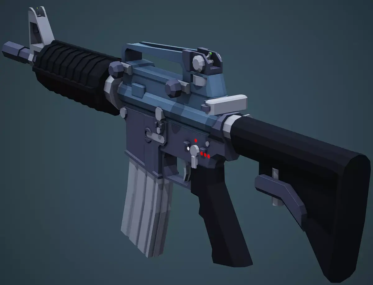 Stylized M4A1 Rifle - Low Poly Mobile Ready Low-poly 3D model
