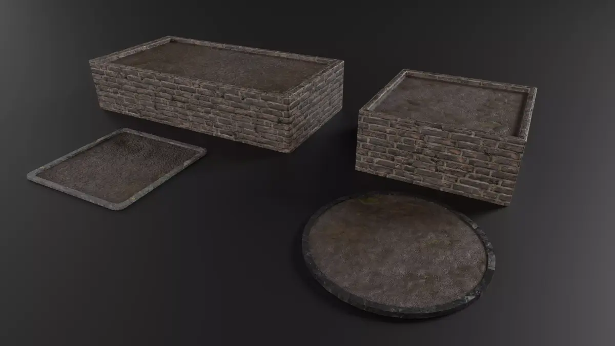 Planter Pack Low-poly 3D model