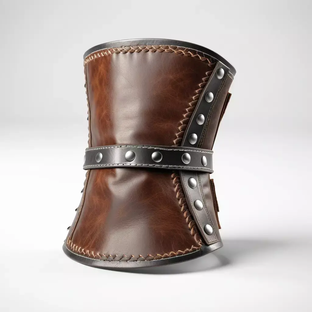 Worn Leather Gauntlet Steel Plates 3D model
