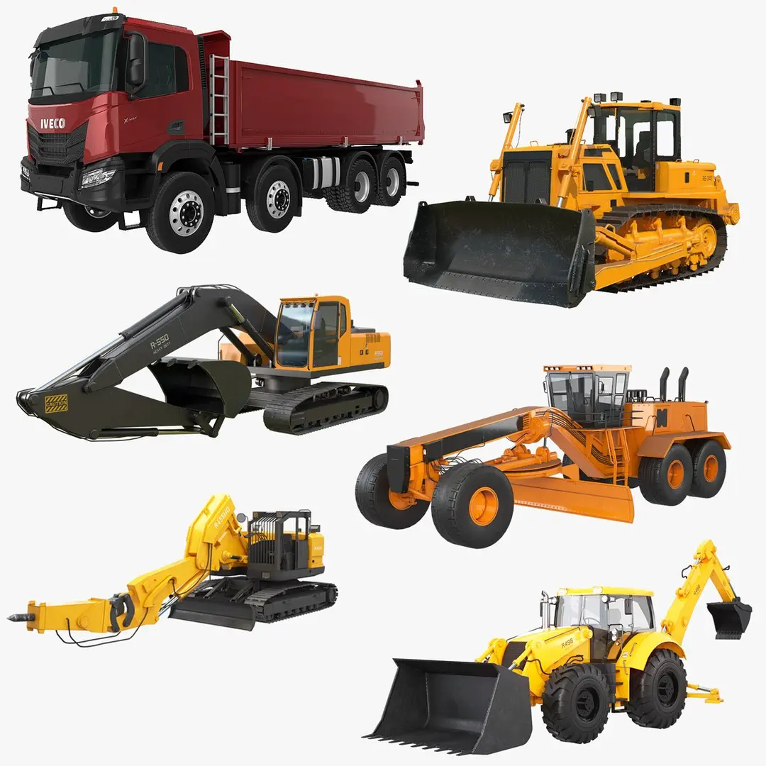 Construction Site Industrial Machines 3D model