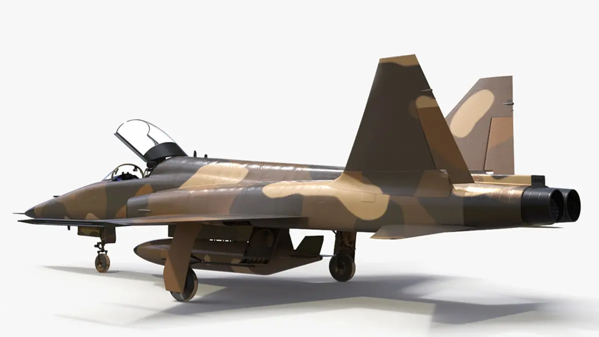 Sand Camouflaged Military Fighter Jet Rigged for Maya 3D model purchase