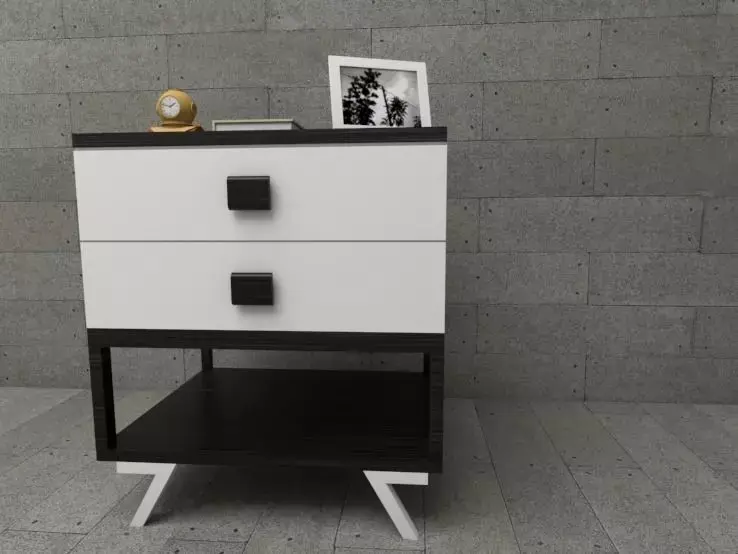nightstand bedside table with two drawers Free 3D model