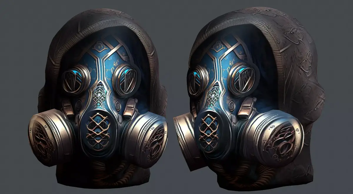 Gas mask helmet 3d model military combat Low-poly  Low-poly 3D model 11