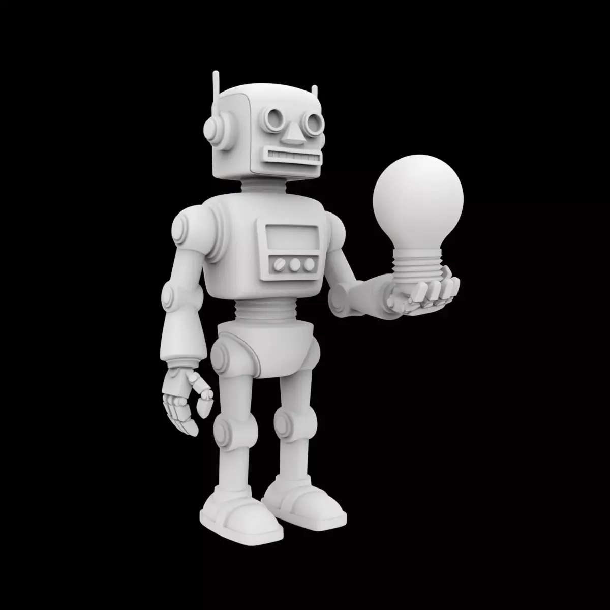 Robot Lamp Figurine 3D Print Model 3D print model purchase