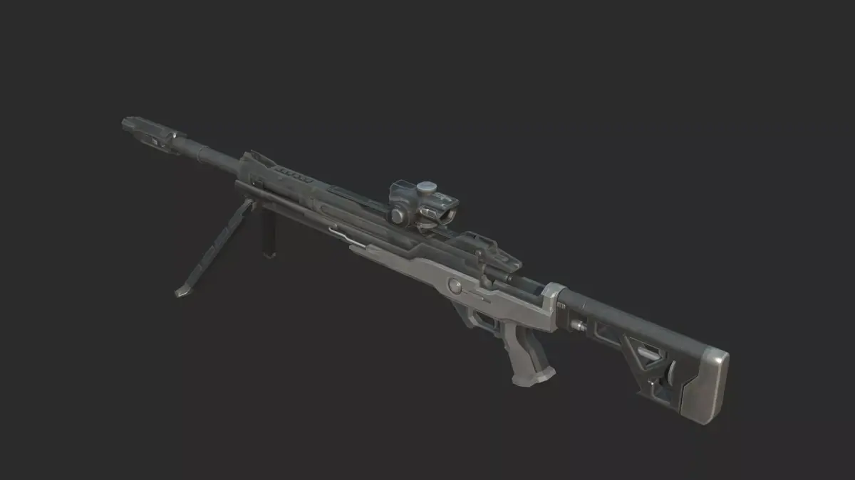 Futuristic Sci-Fi Style Sniper Rifle 3D model
