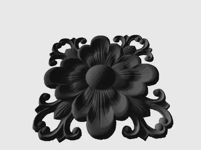 WOODEN CARVING FLOWER 3D model