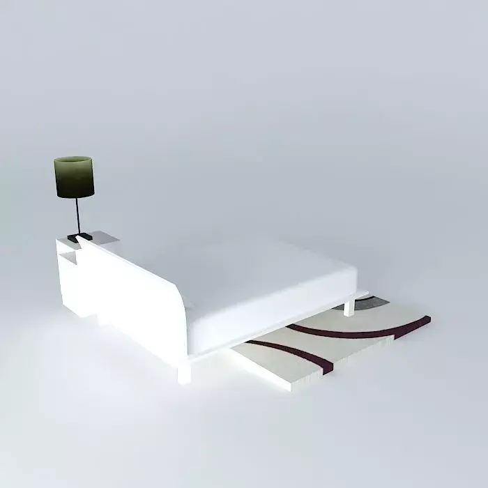 Bed set and rug Free 3D model