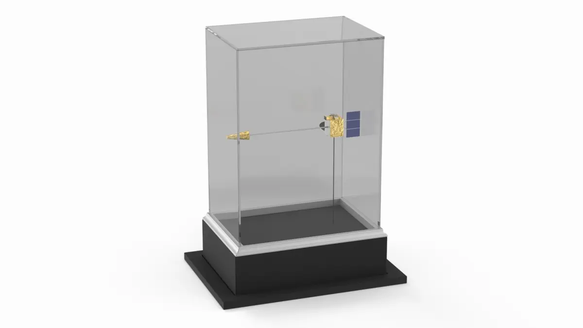 Exhibit of Multifunctional Satellite with Solar Panels 3D model