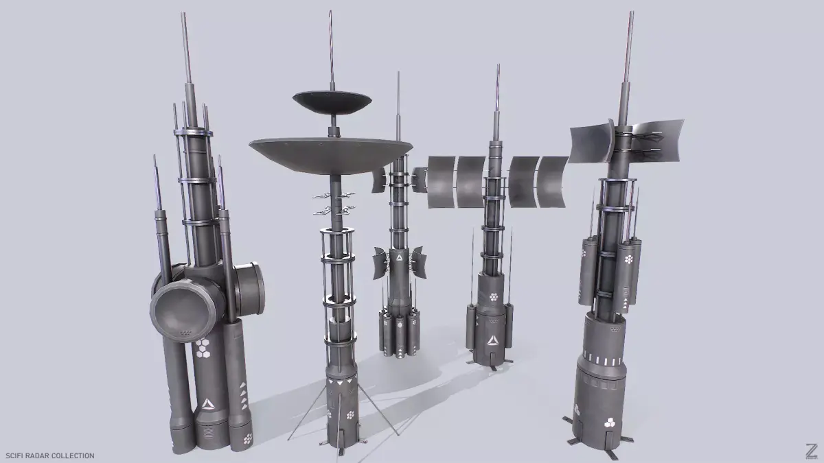 Scifi radar collection 3D Model Pack purchase