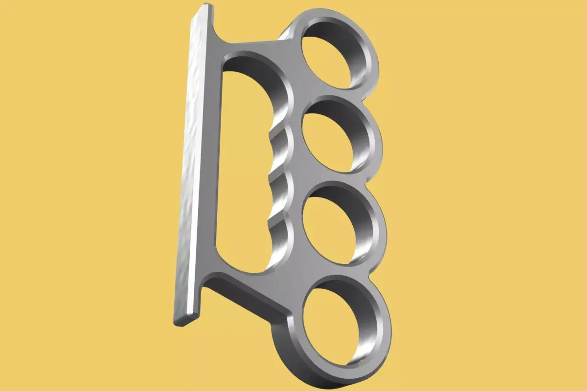 KNUCKLE DUSTER SELF DEFENSE BRASS KNUCKLES FIST LOAD GRIP HAND 3D model