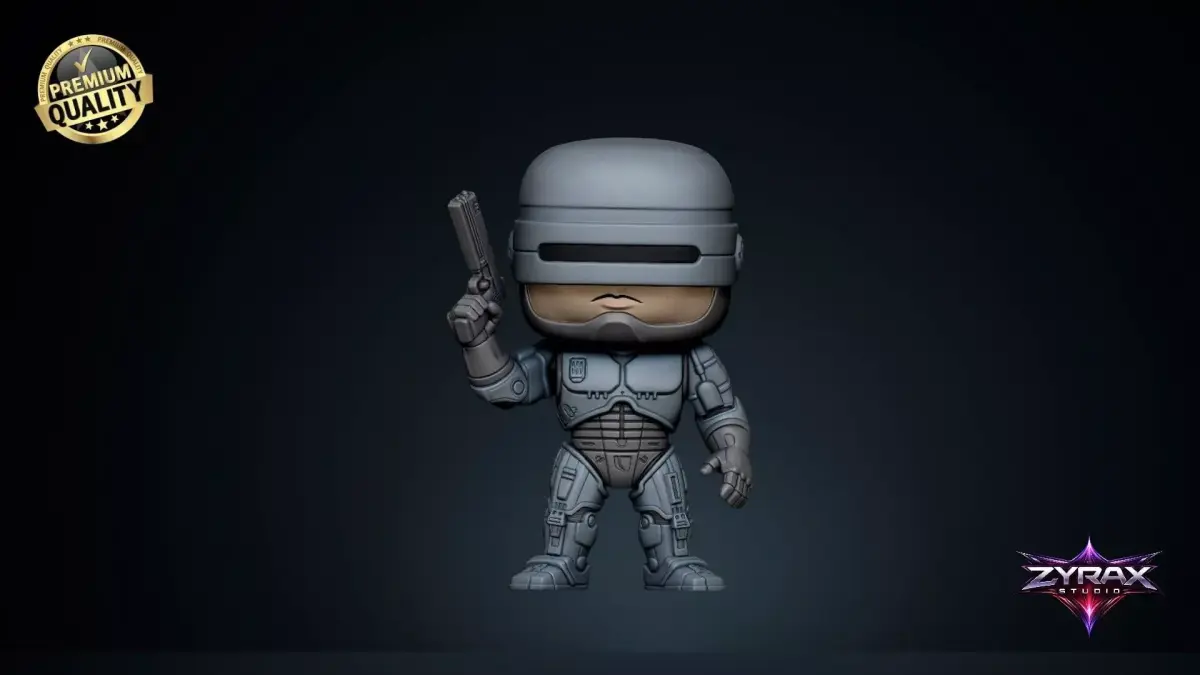 RoboCop STL Funko Style Cyborg Figure 3D Printable Model 3D print model