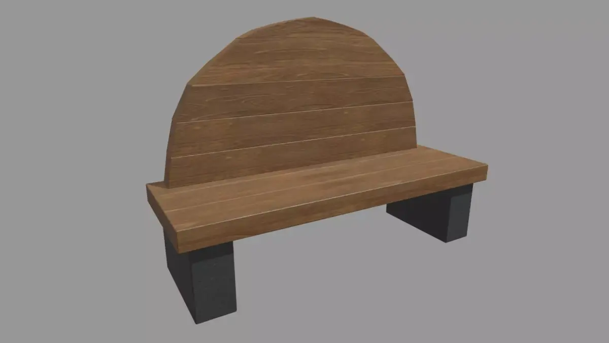 Low Poly Bench 08 Low-poly 3D model