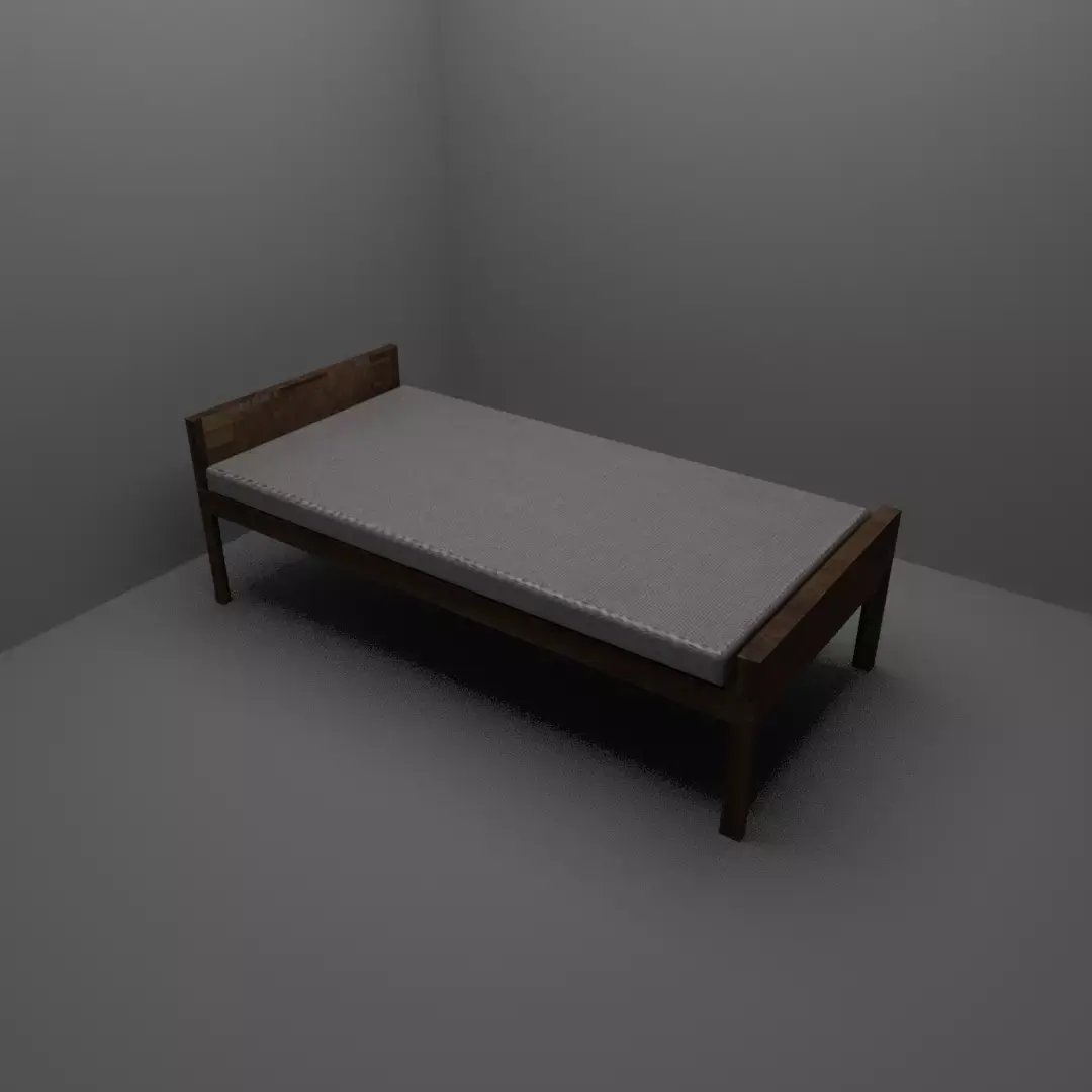 Wood bed Free low-poly 3D model