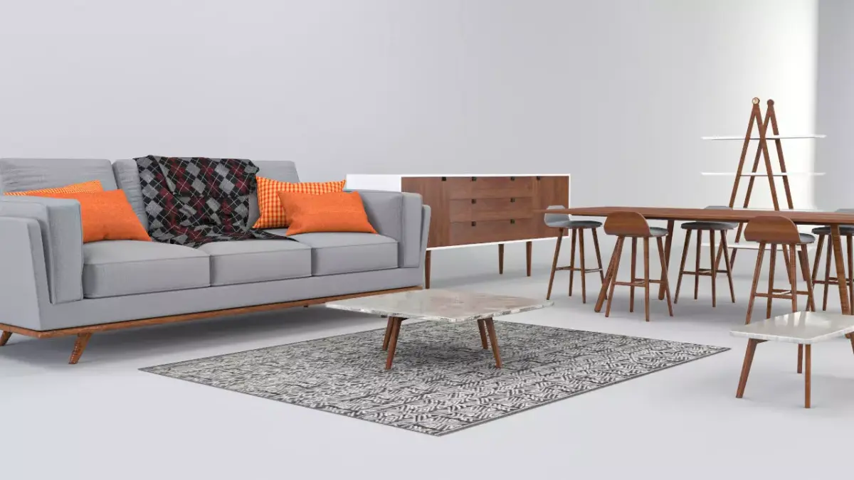 Living Room Set free Free 3D model