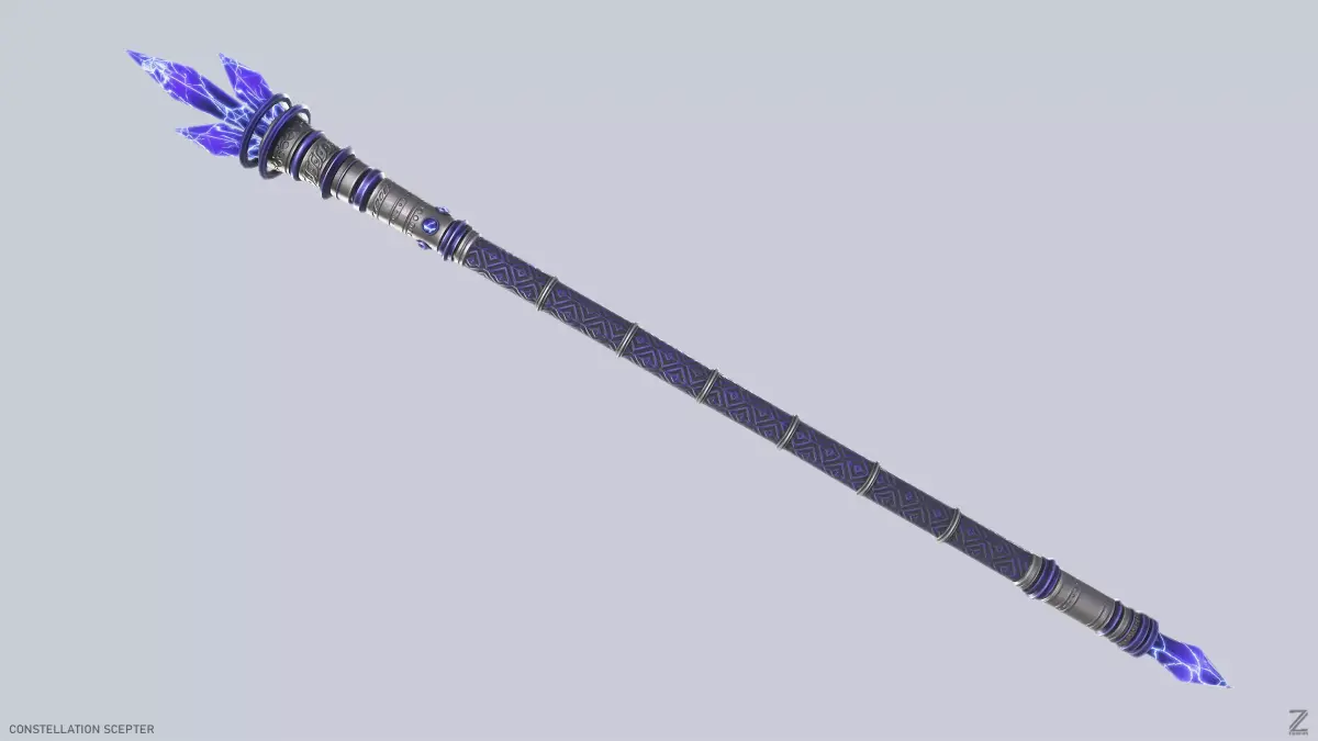 Constellation  scepter Low-poly 3D model