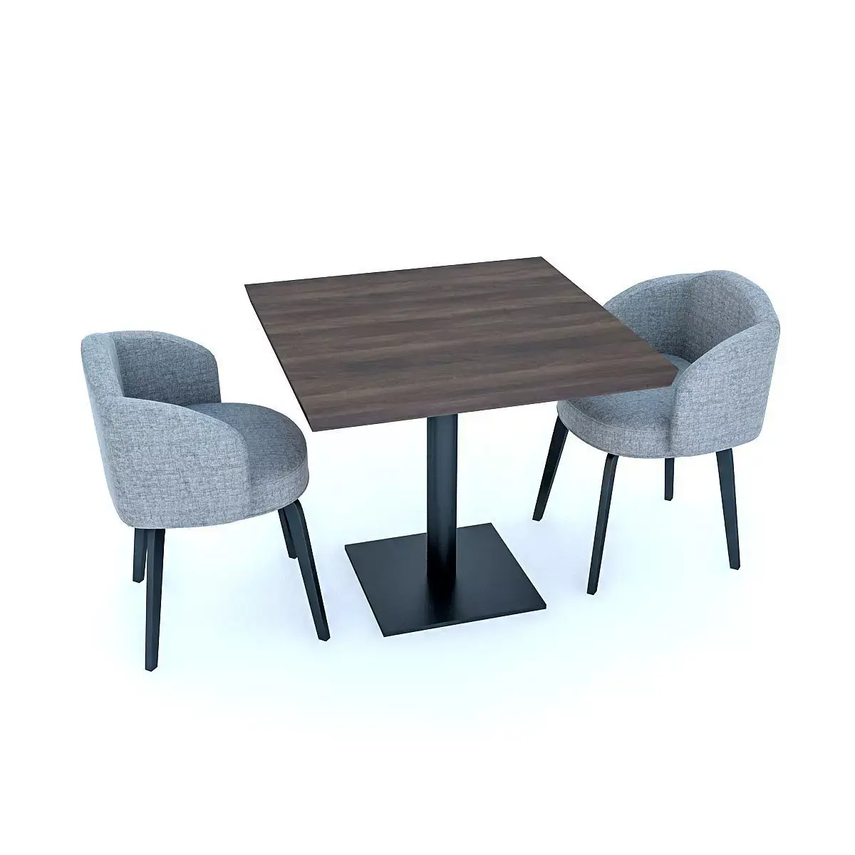 Cafe Table And Chairs Low-poly 3D model