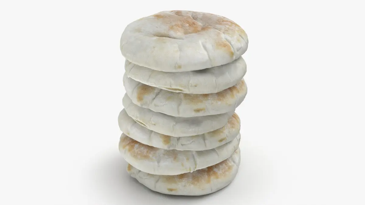 Pile Pita Bread 3D model