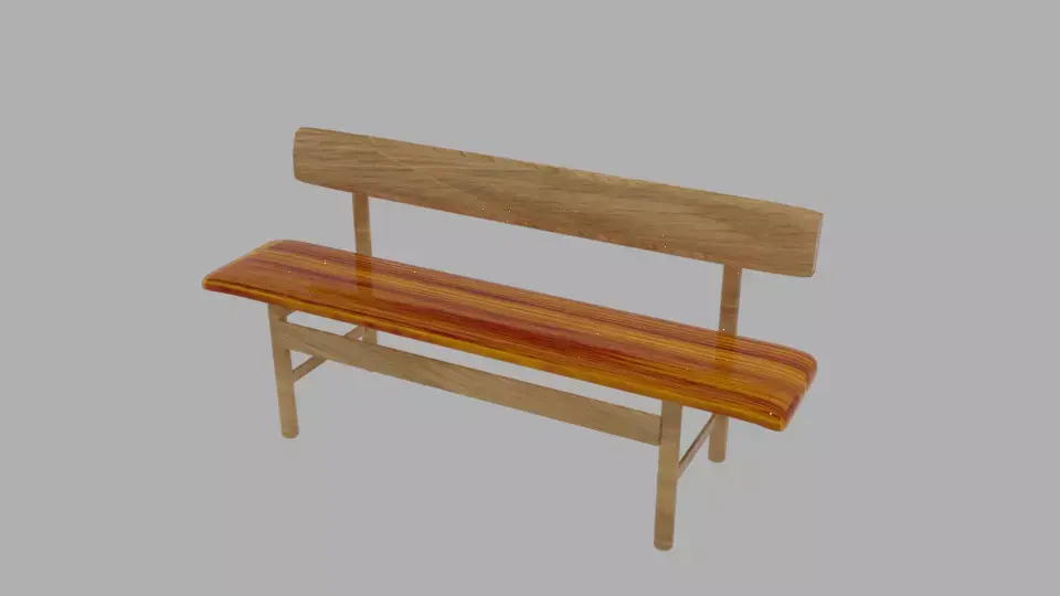 Desk Bench 3D model