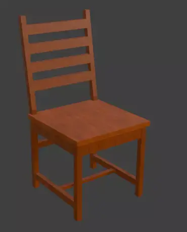 Wooden chair Free 3D model 2