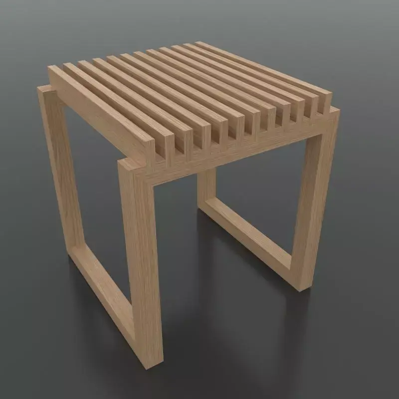 Wood Stool Free 3D model purchase