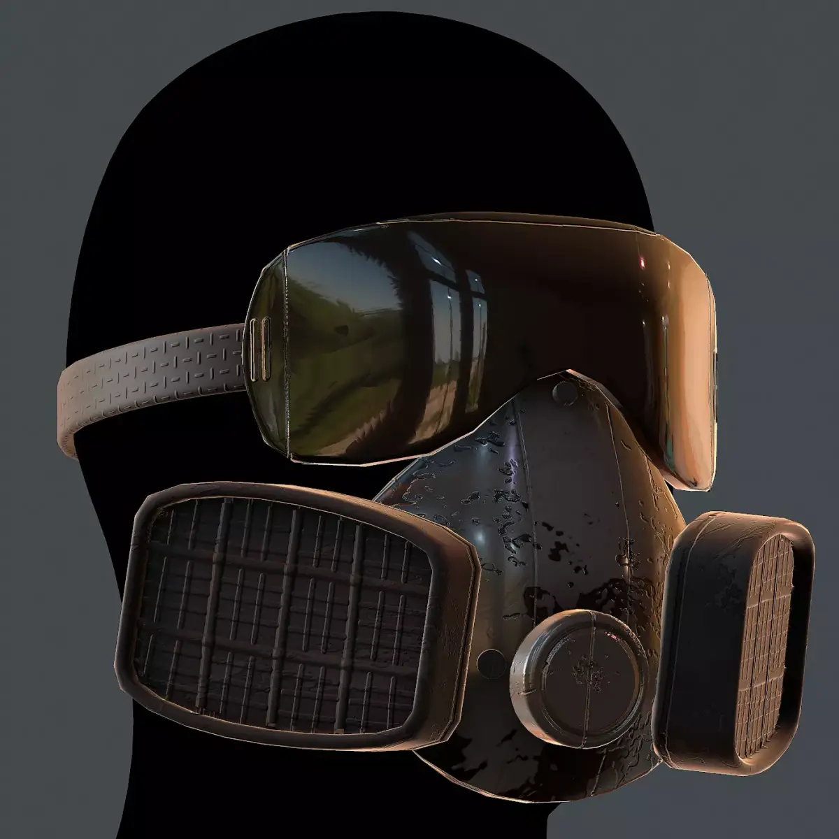 Gas mask helmet 3d model scifi Low-poly  Low-poly 3D model 541