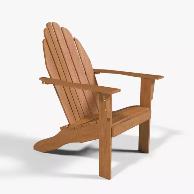 Adirondeck Chair hard wood Low-poly 3D model