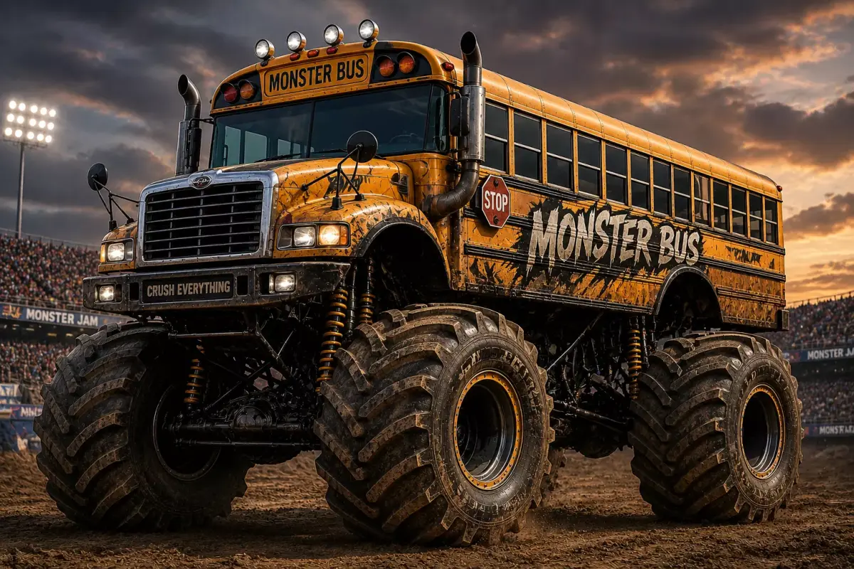 Monster Bus 3D Model STL Futuristic Heavy Bus for 3D Printing 3D print model