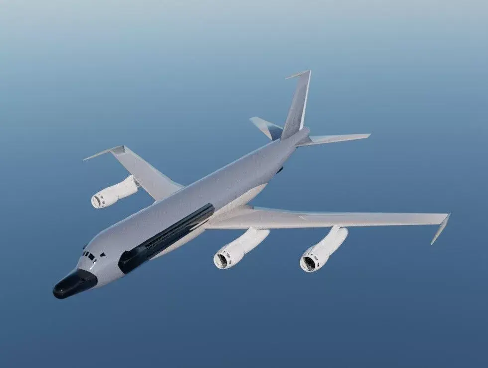 RC-135S Style Military Jet - Custom 1950s Transport Low-poly 3D model