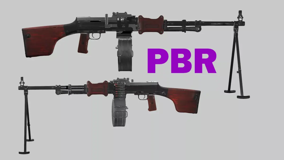 RPD Light Game Ready Machine Gun Low-poly 3D Model Low-poly 3D model