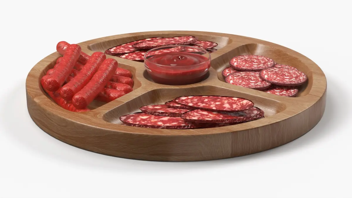 Snack Serving Tray Meat 3D model