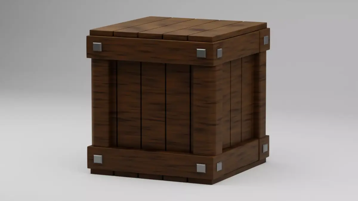 Low Poly Wooden Crate 3D model