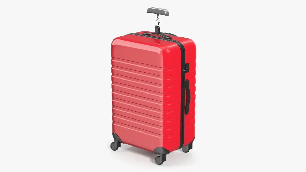 Portable Travel Luggage Weigher with Hard Shell Rolling Luggage 3D model