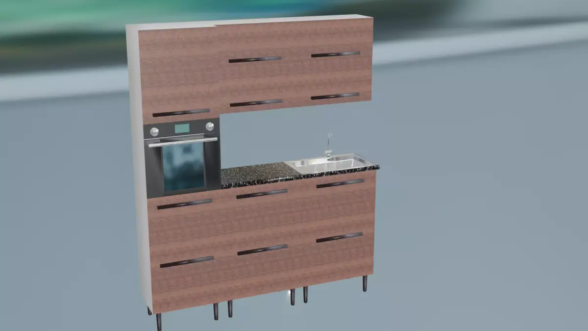 Kitchen Furniture Low-poly 3D model