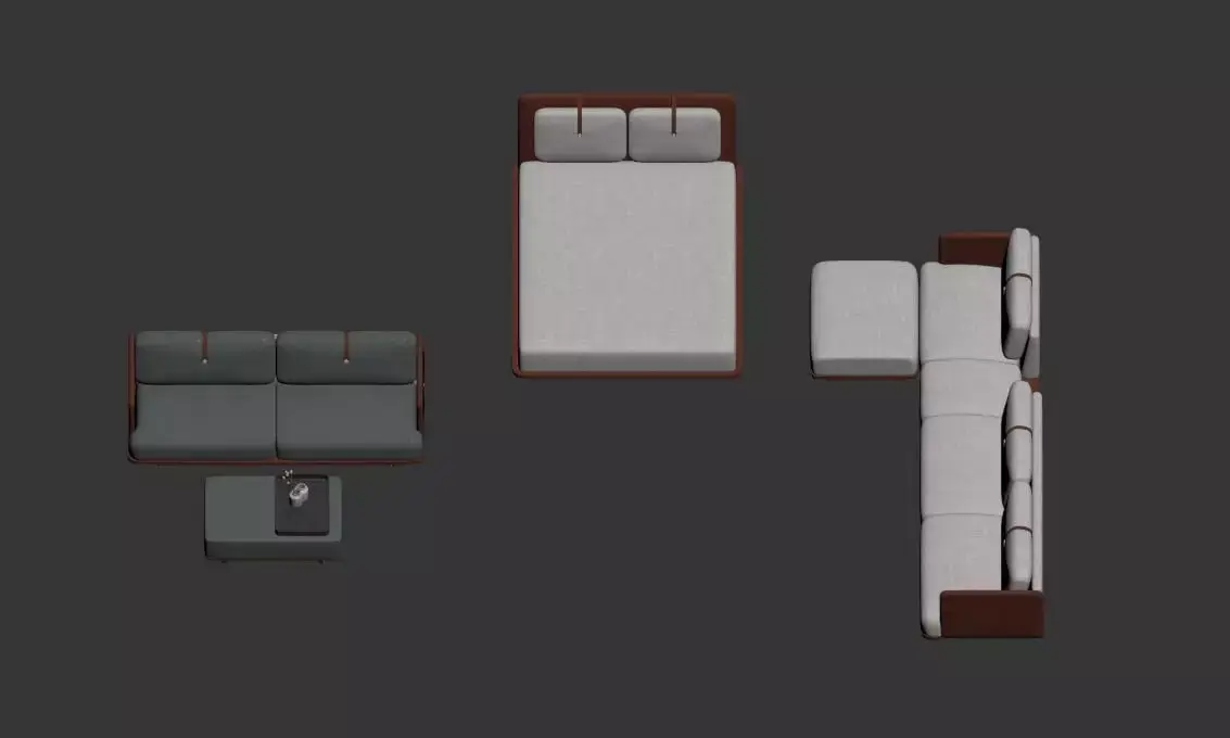 chair living room furniture set Free 3D model