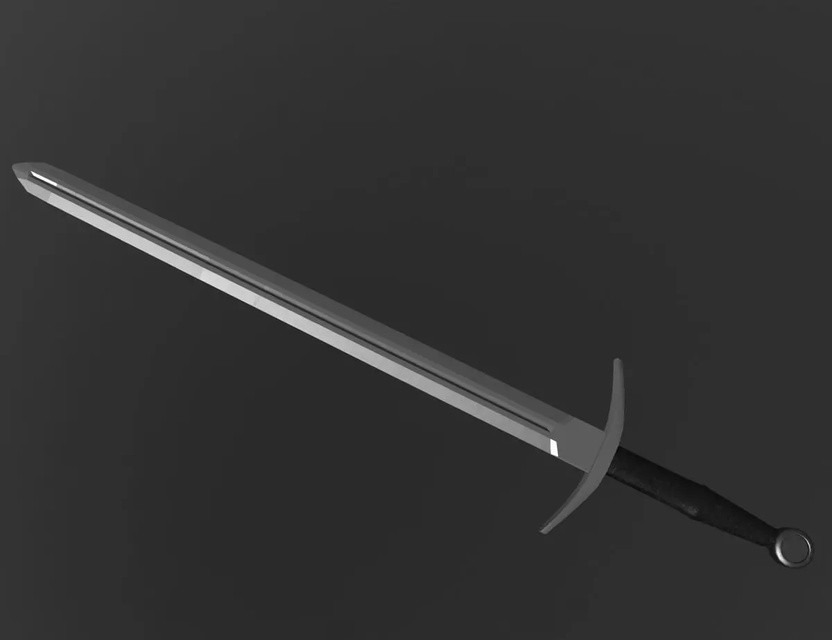 Medieval Bastard Sword Low-poly 3D model