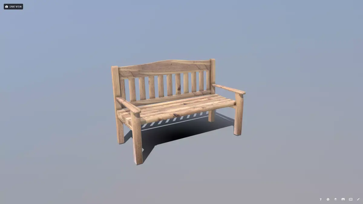 Garden Bench Low-poly 3D model get