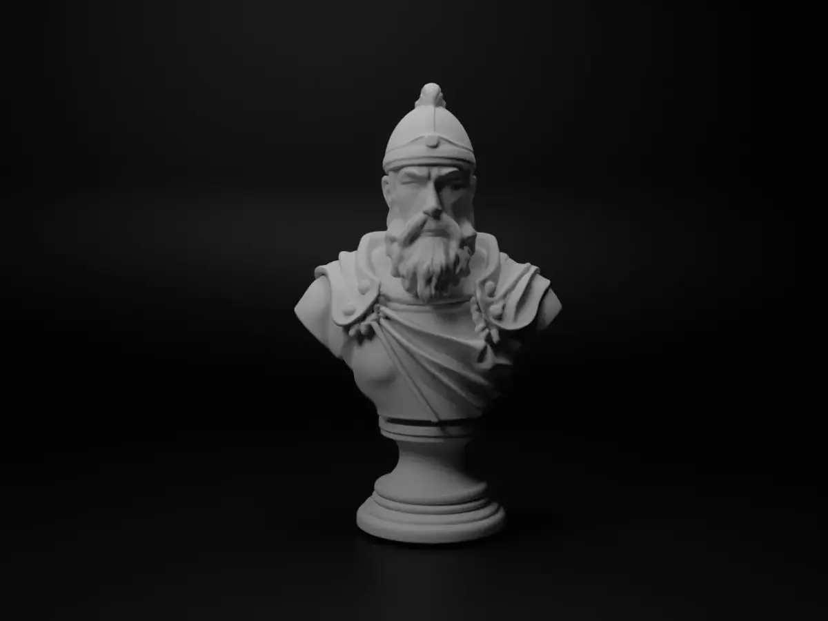 Swedish Warrior Bust Chess 3D print model buy