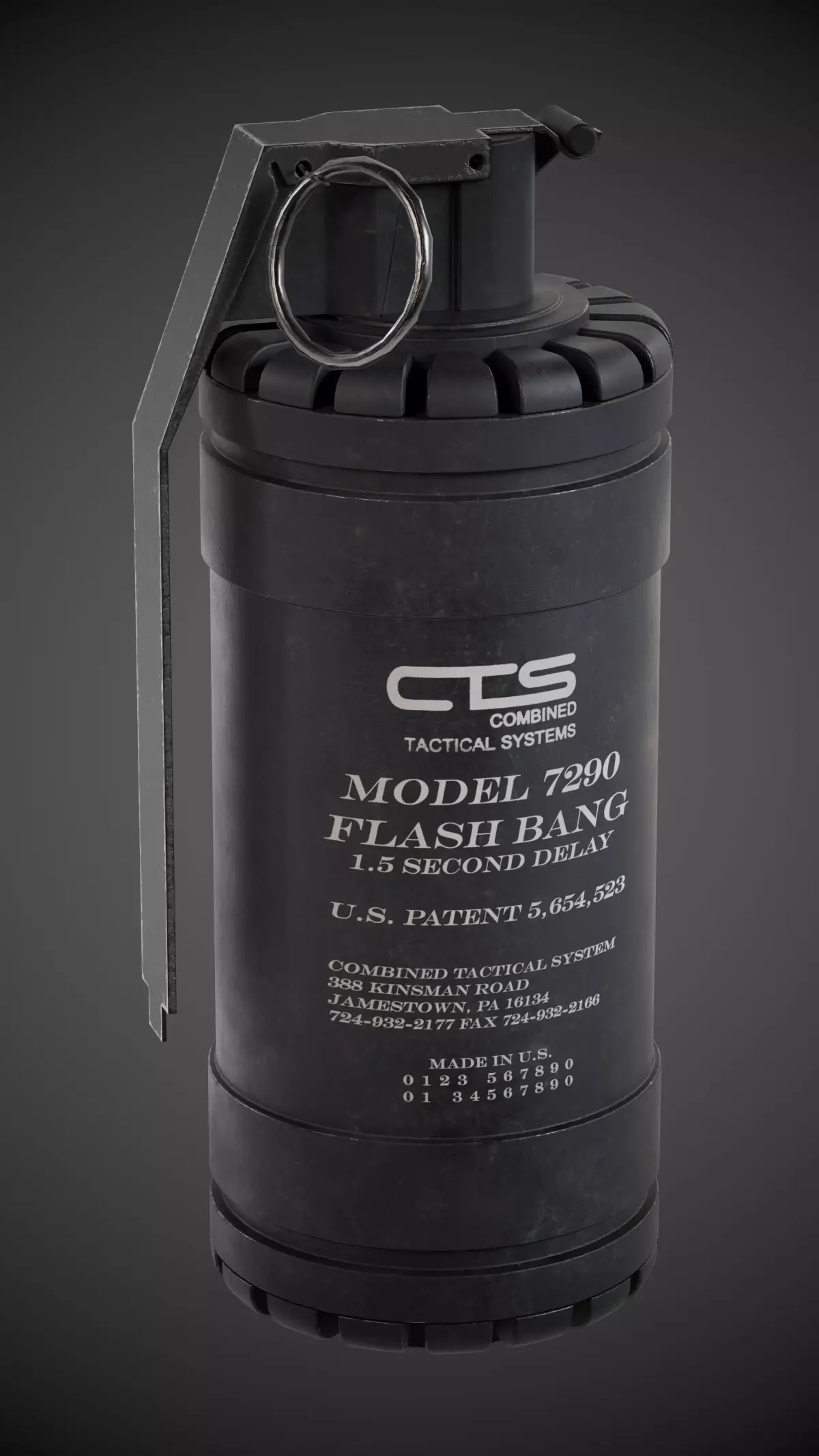 Flashbang grenade Low-poly 3D model