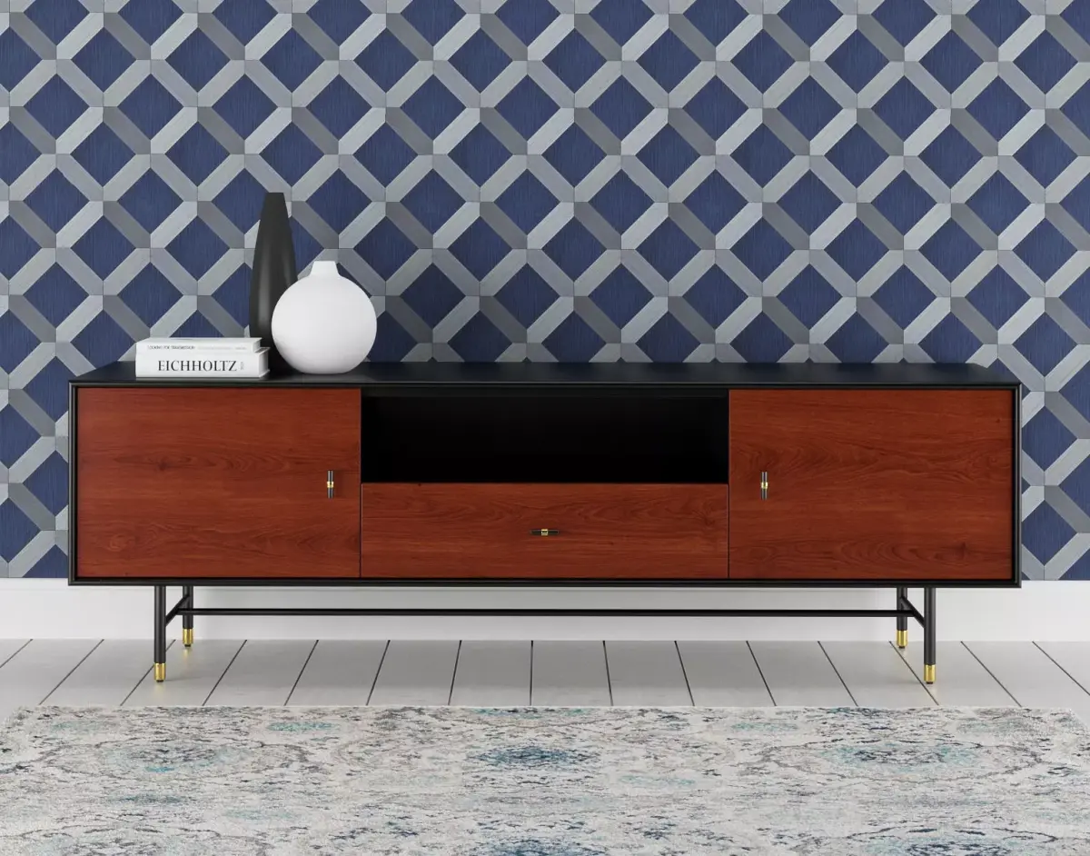 Modernist Wood and Lacquer Media Console Free 3D model