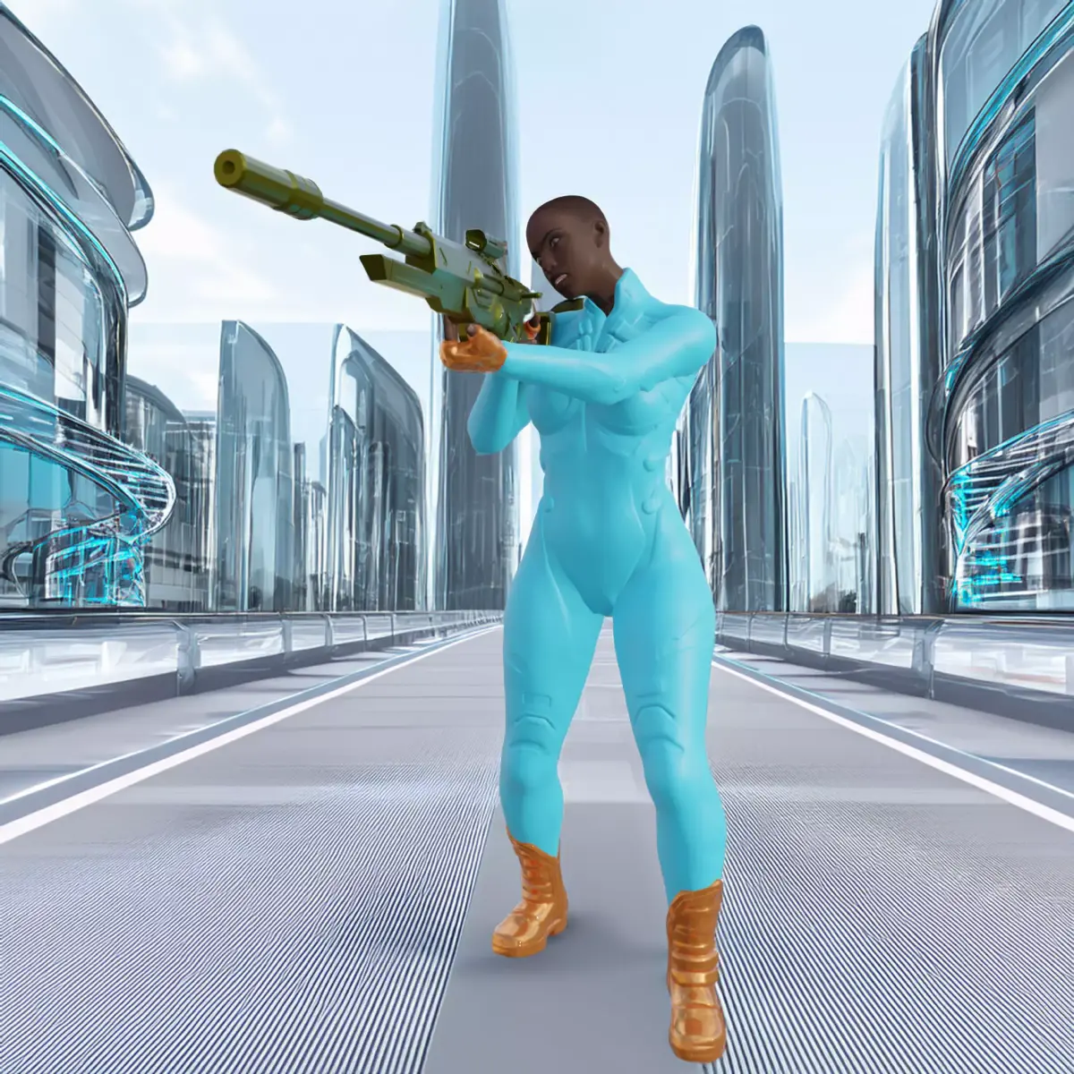 Sci-Fi Sniper Woman  3D print model