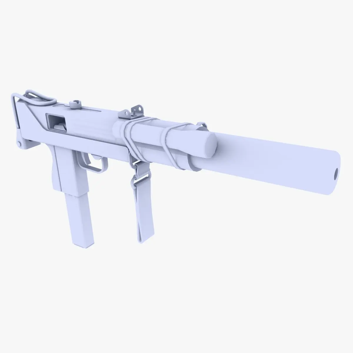 MAC 10 Sub Submachine Gun Low-poly 3D model