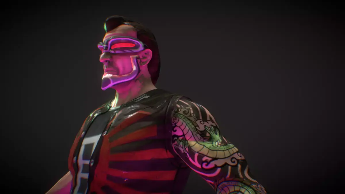 Neo Noir - Hanzo - Punk Futuristic Character Low-poly 3D model
